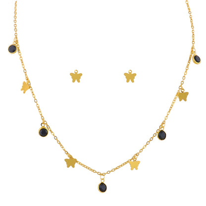 316L Stainless Steel Geometric Colorful Crystal Zirconia Pendant Necklace For Women Fashion Neck Chain Aesthetic Jewelry Gift