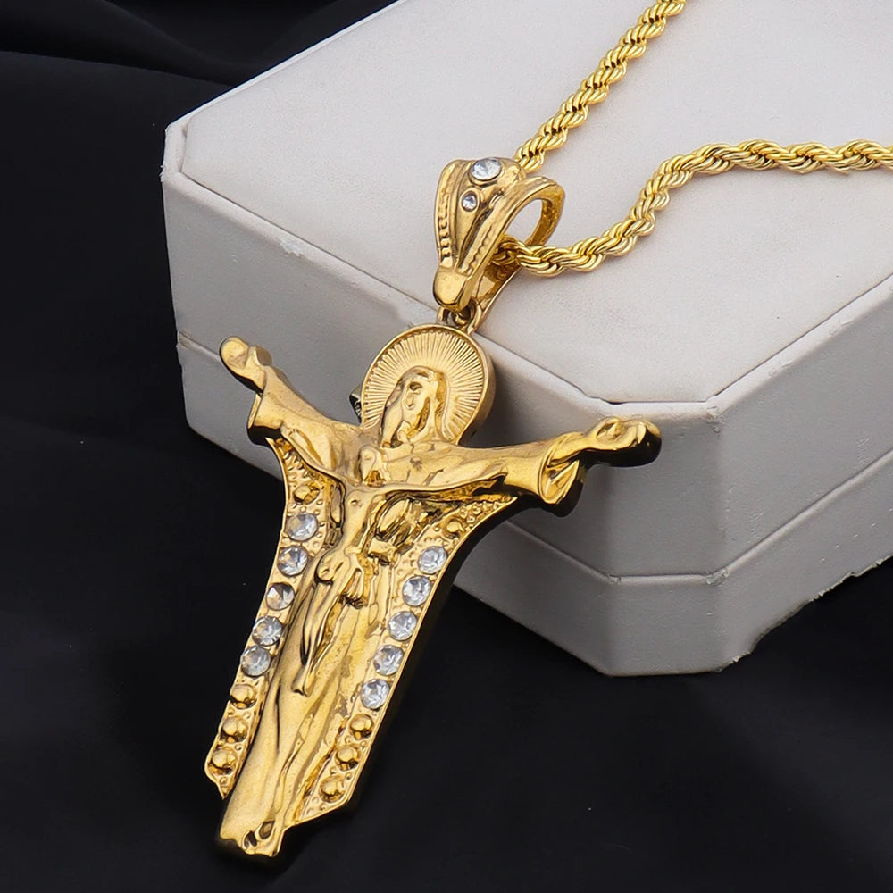 America Classics Pendant Necklace For Women Men Dubai Zircon Heavenly Father Pendants Jewelry Gift For Prayer Party Graduate