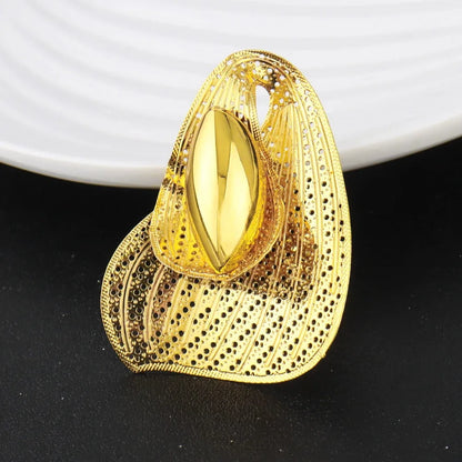 2025 New Women Style Design Ring and Earrings Girls Exaggerated Hollow Out Pretty Jewelry Set For Party Wedding Mother's Day