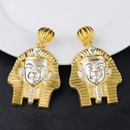 24K gold plated bracelet Ring Earrings Necklace set Dubai African Copper Alloy Hip Hop Fashion Jewelry Set Party Gift Daily Wear
