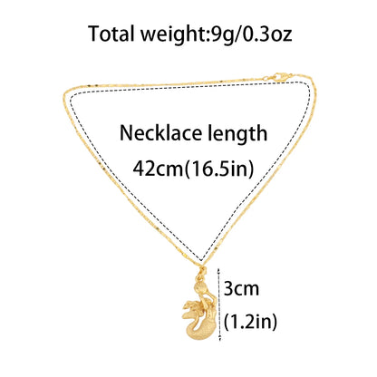 18K Gold Plated Mermaid Design Pendants Stainless Steel Beach Geometric Necklace For Women Anti Allergic Delicate Jewelry Gifts