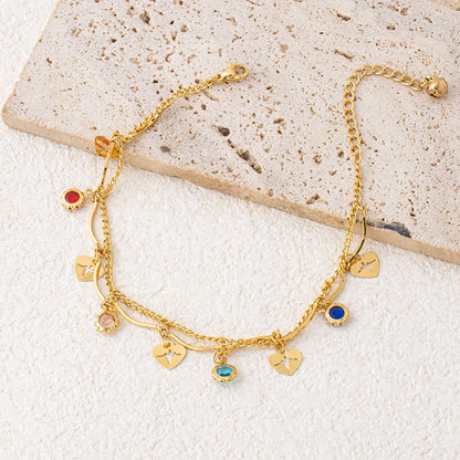 Female Heart Anklets Bracelet Sandals Foot Jewelry Leg New Anklets on Foot Bracelets for Women Leg Chain Jewelry Accessories