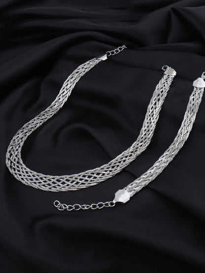 YM 10mm woven hollow chain necklace & bracelet set, 40cm gold-tone plated, Dubai Africa luxury punk women jewelry gift