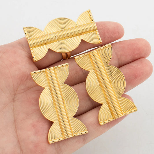 Trendy Women Earring Ring 18K Gold Plated 2pcs Jewelry Set Exquisite Luxury Fashion Female Party Bridal Wedding Anniversary Gift