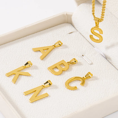Women Fashion Copper Alphabet Initial Necklace Exquisite English Letter Set Personalize Jewelry Gif For Party Anniversary