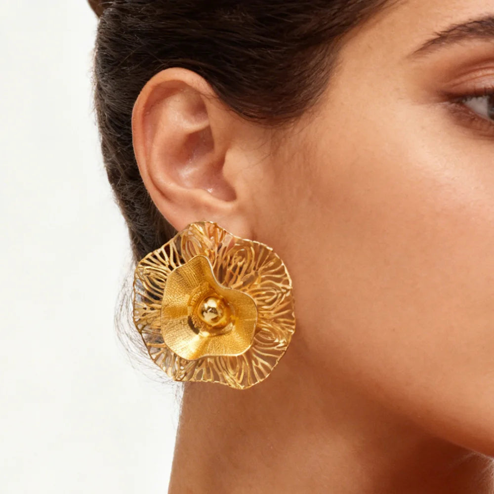 gold color jewelry set weddings bangle ring Earrings Stainless steel 18k gold plated jewelry set Free shipping for festival gift