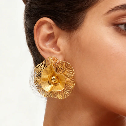 gold color jewelry set weddings bangle ring Earrings Stainless steel 18k gold plated jewelry set Free shipping for festival gift