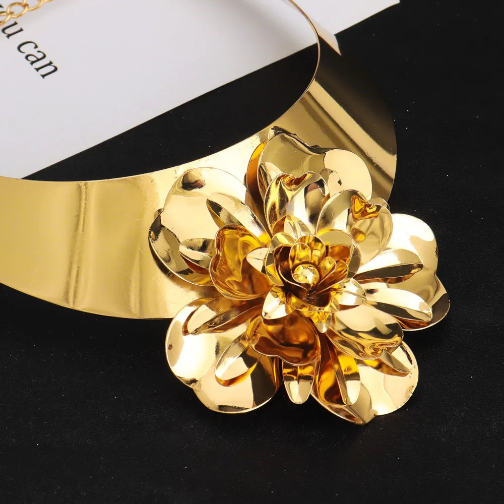 Dubai 18K Gold Plated Italian Statement Necklace Earrings Ring Bracelet Jewelry Set for Women Banquet Festive Gift