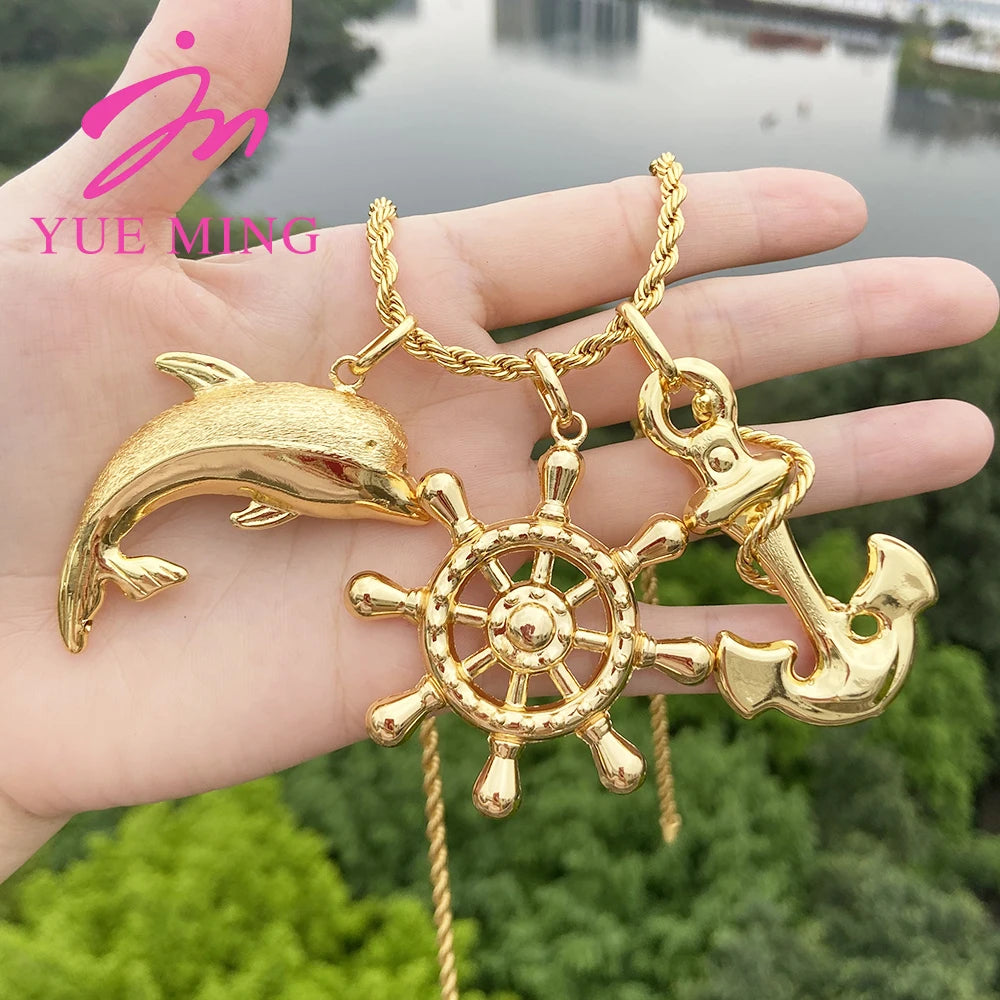 3pcs Pendant with 60cm Chain For Women Men 18k Gold Plated Copper Animal Pattern Pendant Fashion Jewelry Daily Wear Anniversary - YUEMING JEWELRY