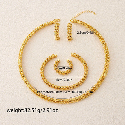 Jeweled 4-Piece Set Necklace Earrings Bracelet and Ring Handcrafted Water-Resistant and Hypoallergenic Fashionable Bridal Gifts