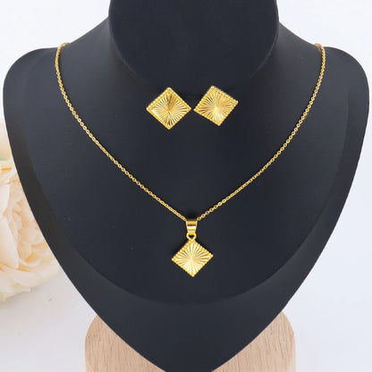 Plated Morocco-America Costume Jewelry Set for Women – Dainty Necklace & Earrings Set for Wedding Party
