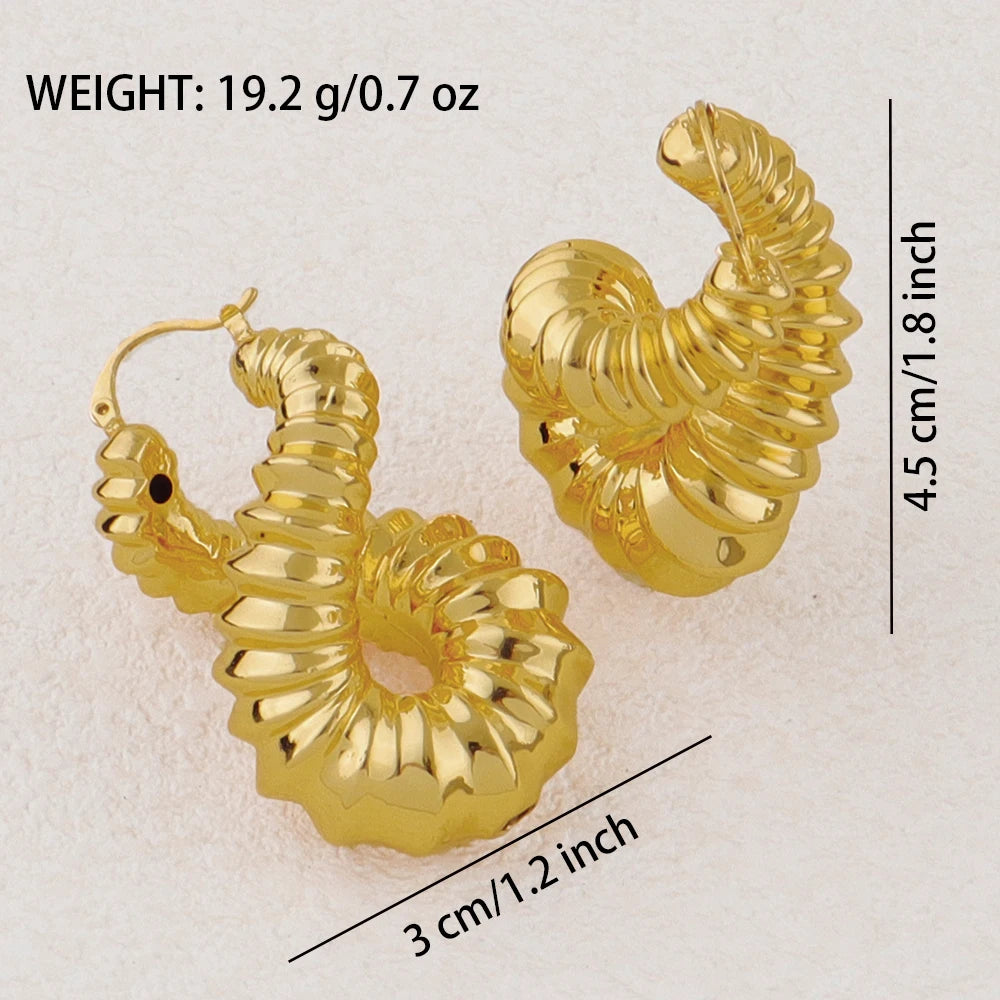 Dubai Luxury 18K Gold Plated Earrings African Hoop Earrings For Women Jewelry Sets Indian Nigerian Wedding Jewellery Party Gifts