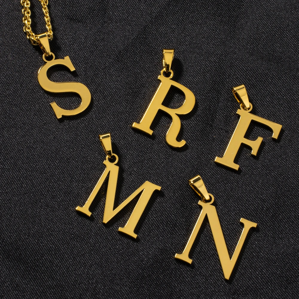 Women's Day Gift A-Z English Letter Pendant Metal Choker For Wedding Party Romantic Fashion Jewelry Accessories Wholesale