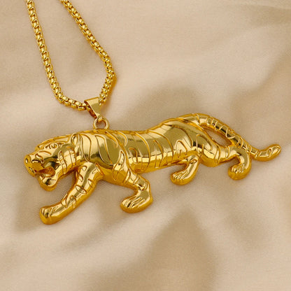 Hip Hop Punk Style 18K Gold Plated Stainless Steel Pendant Exquisite Necklace Classic Ideal Men's Gift for Daily Gift