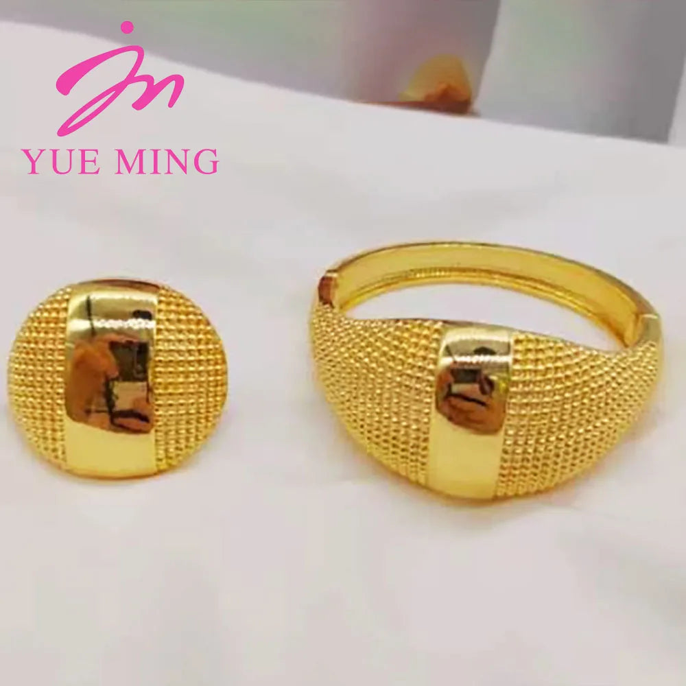 dubai bracelet ring set For Women Luxury Charm Bracelet Weddings party bracelet ring set Elegant Jewelry Anniversary Gifts