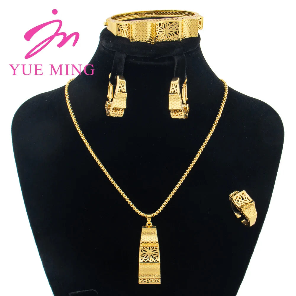 Yueming Stylish Flower Jewelry Set