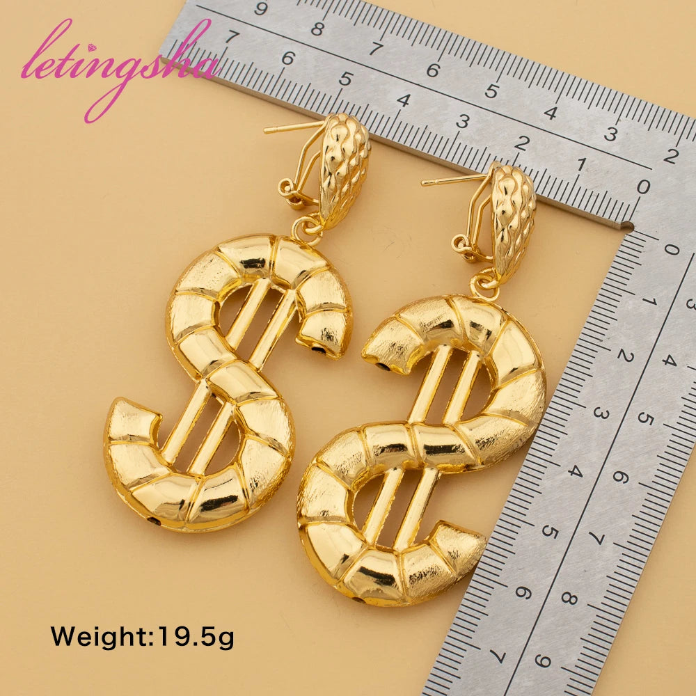 Fashion Large Drop Earrings For Women Gold Color Big Dangle Earrings Daily Wear Weddings Party Accessories Gifts