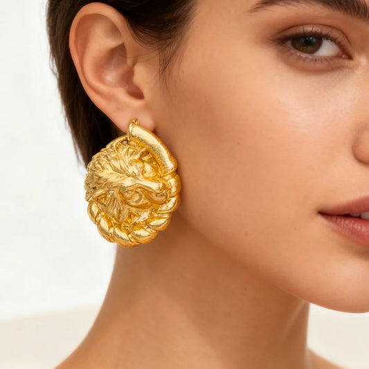 African Hoop Earrings jewelry for woman earrings Gold Color Large Dangle Earrings Dubai Weddings Bridal engagement Earrings