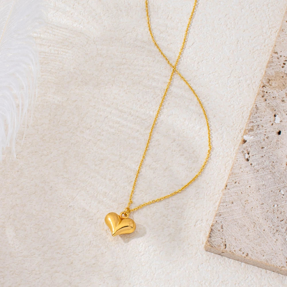 Dubai Heart Pendant Necklace and Earrings 2-Piece Set for Women Wholesale Wedding and Mother's Day Gifts