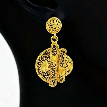 ethiopian jewelry set gold Necklace and earrings set for women 24k high quality plated jewelry sets weddings mother gifts