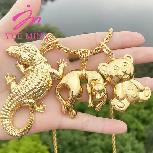 3pcs Pendant with 60cm Chain For Women Men 18k Gold Plated Copper Animal Pattern Pendant Fashion Jewelry Daily Wear Anniversary - YUEMING JEWELRY