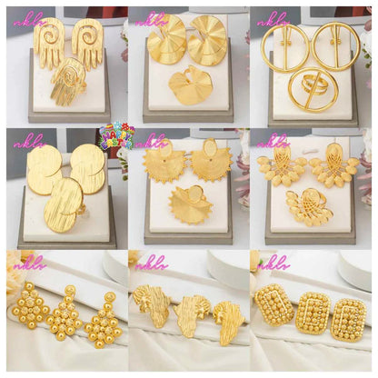 Fashion Gold Color Jewelry Set for Women Nigeria Dubai  Irregular Design Tassel Earrings Multicolour Zircon Ring for Party