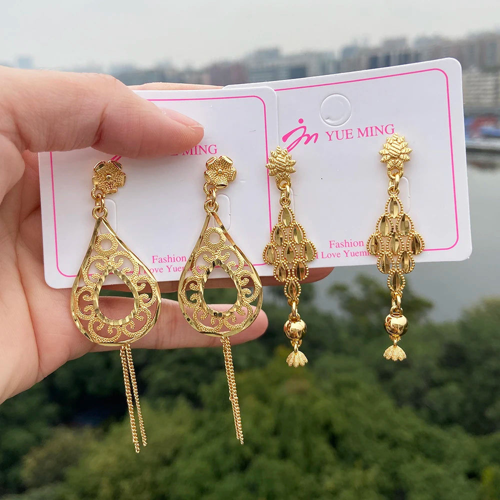 Earrings golden Color Women Earings Fashion Jewelry Matt Gold Piercing –  Loto.pk