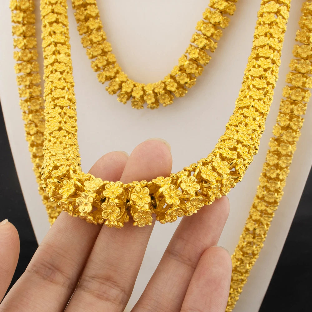 dubai 24k gold jewelry luxury jewelry necklaces Earrings Ring woman jewelry african bridal  Wedding Party Jewelry accessories