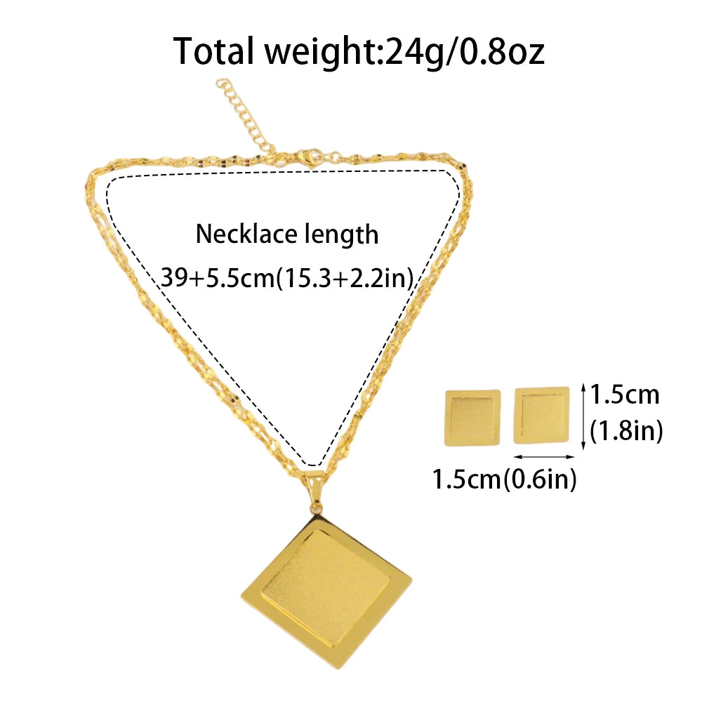 Italy  Necklace & Earring Set for Women, Lightweight Jewelry Gift for Party Wedding Daily Wear