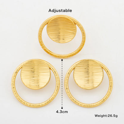 Fashion Earrings and Ring Jewelry Set for Women 18k Gold Color Clip Earrings Finger Ring Set for Engagement Party Accessories