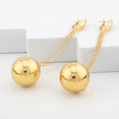 Jewelry Fashion New Drop Earrings Classic Bangle Ring Dubai Necklace Beads Jewelry Set for Women Party Daily Wear Wedding Gift
