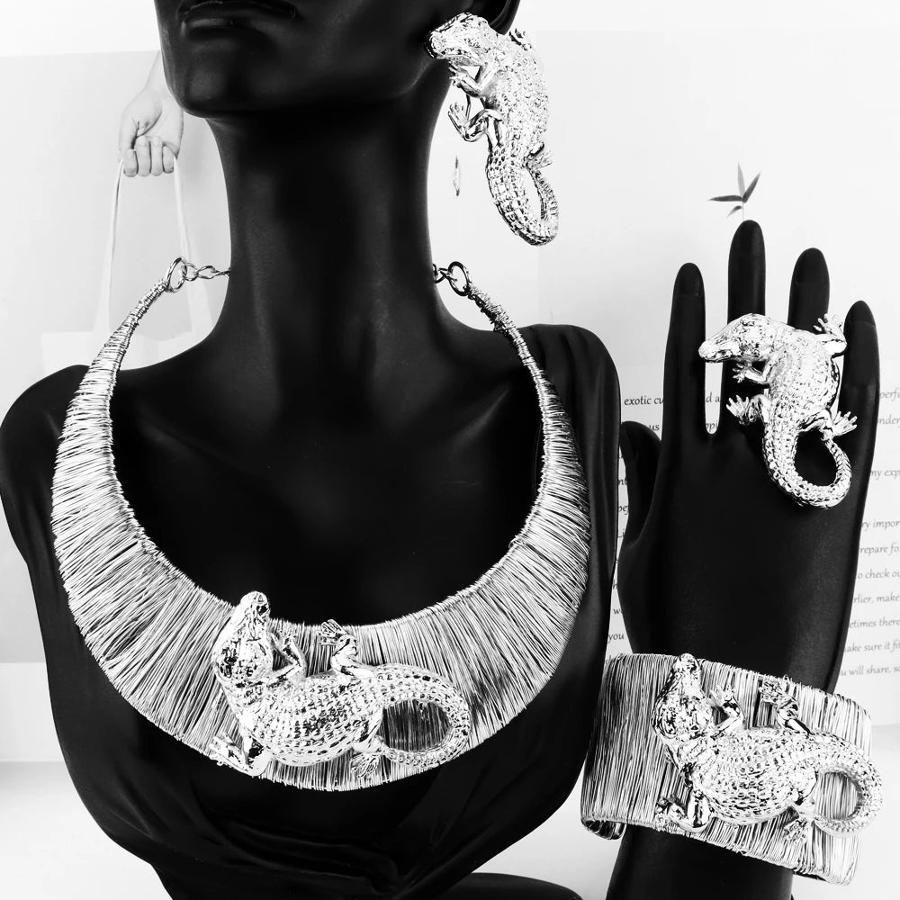 Earring Set & Necklace for Women, Fashion Wedding Party Bangle Ring Jewelry Sets Gift Jewellery Woman Daily Wear