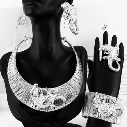Earring Set & Necklace for Women, Fashion Wedding Party Bangle Ring Jewelry Sets Gift Jewellery Woman Daily Wear