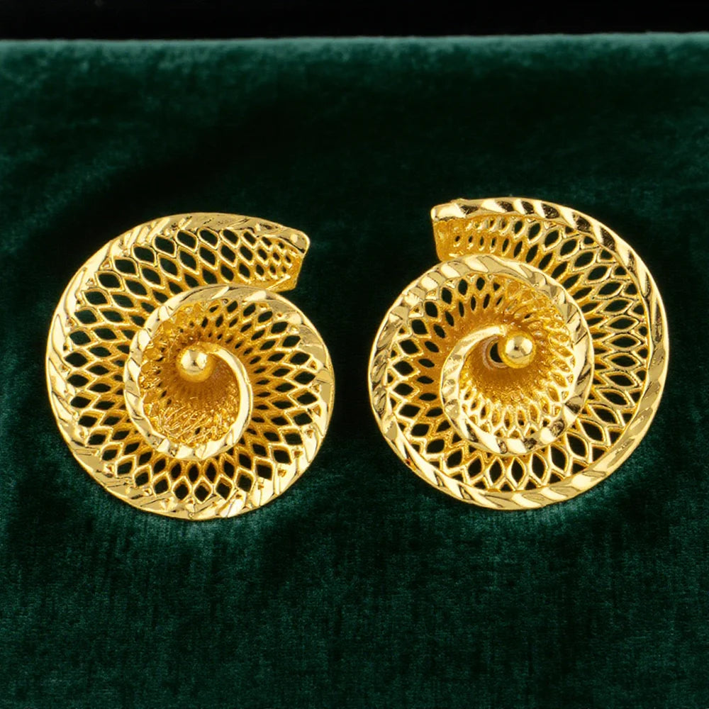 Dubai gold-tone flower jewelry set: necklace, earrings & ring for women, elegant gift for couples, Christmas party sparkle, boxe