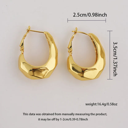 Smooth Chunky Tone Round Hoop Earrings for Women Girls Thick Wide Metal Statement Vintage Jewelry Gift Earring Set Chic