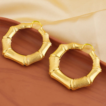 Stainless Steel Bamboo Joint Earrings Fashion Golden Plated Geometric Women's Earrings Engagement Wedding Jewelry Gifts