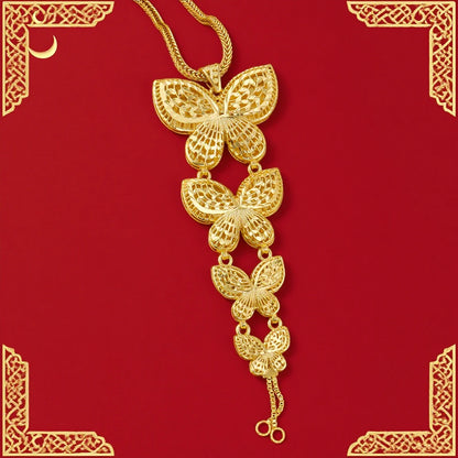 Bridal Indian Dubai Necklace Earrings Sets Luxury 24K Gold Plated Long Pendant For Women Dubai Wedding Jewelry Set Party Gifts