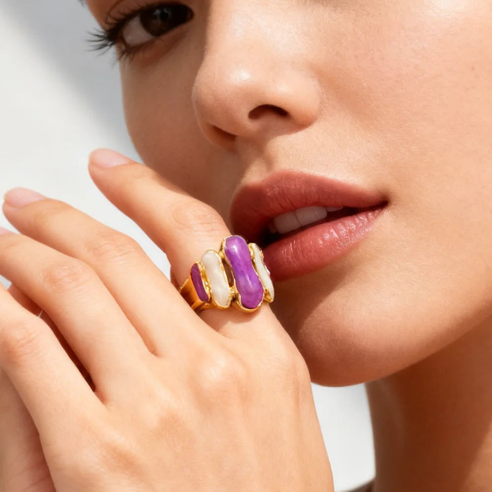 dubai gold plated jewelry set Irregular Geometry earring Ring for  Exaggerated Simple Jewelry Hot Sale Party Gift Wholesale