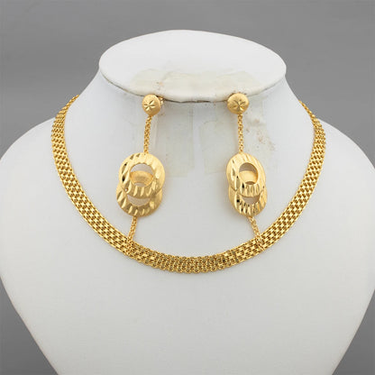 Plated African Wedding Jewelry Set – Fashion Earrings Necklace for Women, Party Gifts jewellery woman earring set