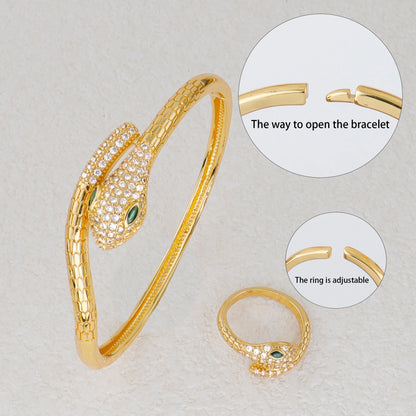 luxury jewelry accessories shine crystal design cocktail bracelet bangle ring bride weddings High Temperament  jewelry sets