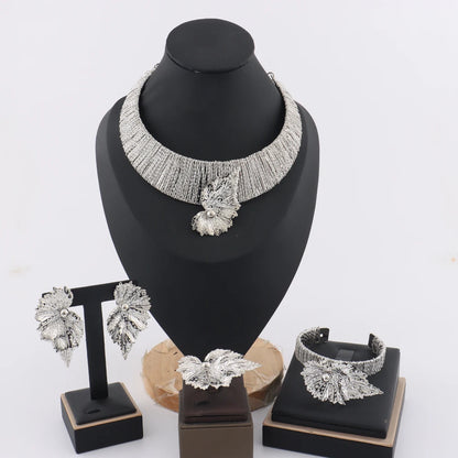 Sets for Women – Dubai Nigerian Indian Bridal Necklace Earrings Ring Bracelet Wedding Party Gift Earring Set