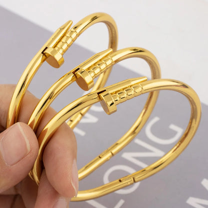 316L stainless steel gold-plated bracelet Fashion Personality Simple Punk Retro Hip-hop High Temperament Bracelet