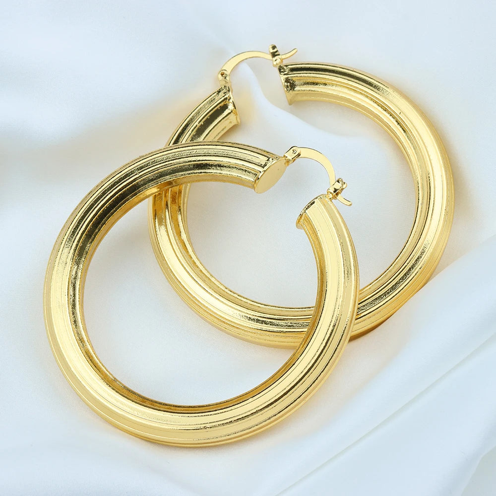2025 Chic 6.5 cm Oversized Hoop Earrings for Women, Lightweight Statement Jewelry for Daily & Party
