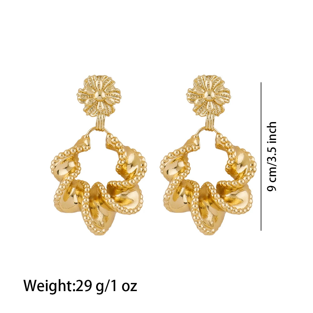 Dubai Luxury 18K Gold Plated Earrings African Hoop Earrings For Women Jewelry Sets Indian Nigerian Wedding Jewellery Party Gifts