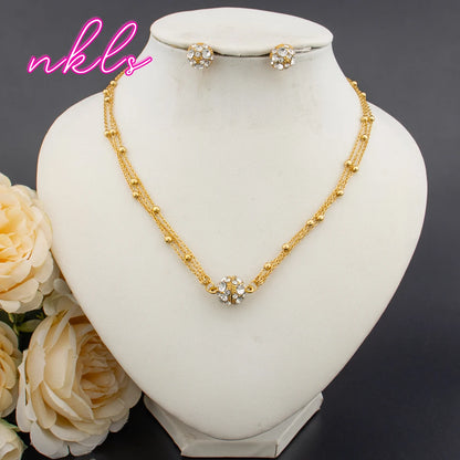 Luxury -Plated Necklace & Earring Set for Women, Bridal Jewelry Sets Wedding African Banquet Gift Chic Jewellery