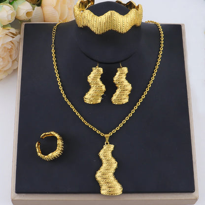 girls jewelry set dubai 24K gold Plated jewelry set for women Waterproof Beach Party Jewelry Summer back to school