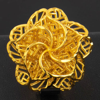 Ethiopia Arab Dubai Gold Plated Rings For Women Resizable 18K Gold Plated Jewelry For Wedding And Party Gifts