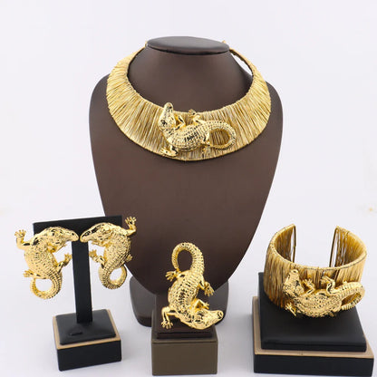 Yueming crocodile necklace earrings vintage personalized for banquet wedding