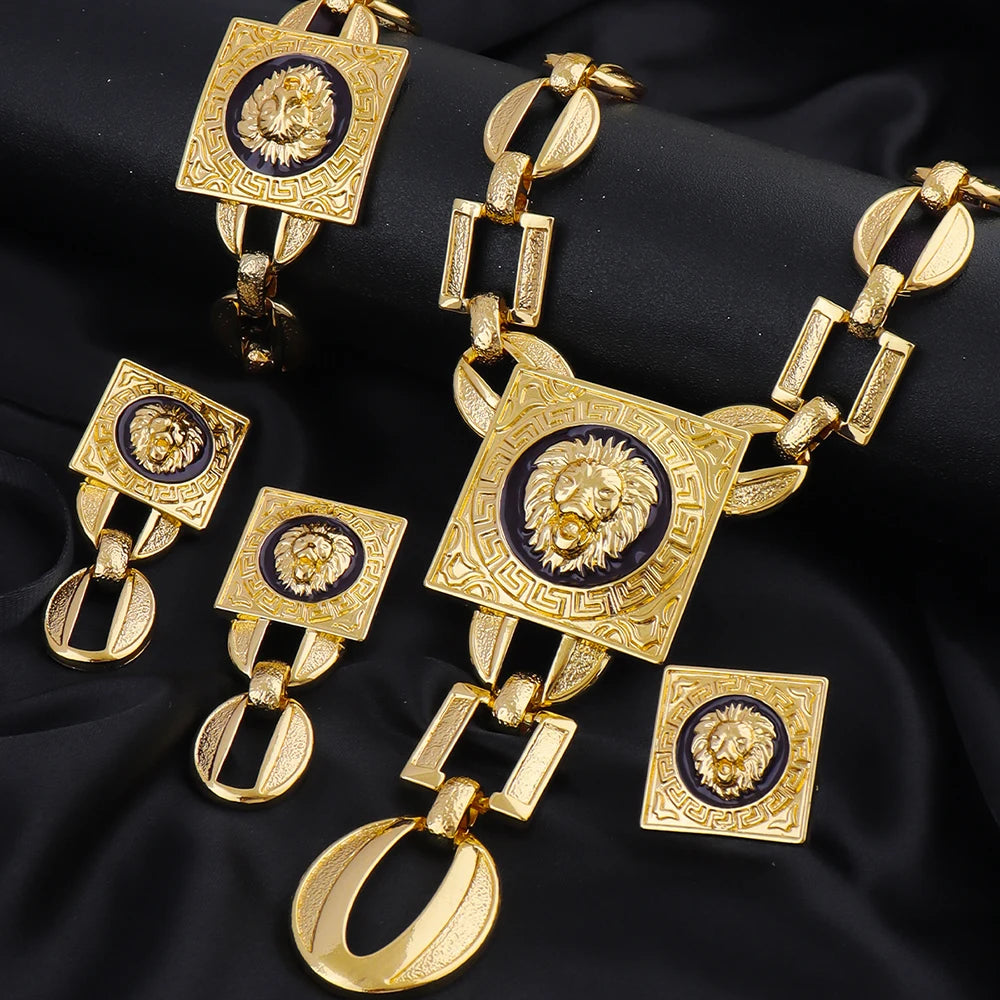 Hot Sale Fashion Ladies Jewelry Set for Women Simple Fashion Jewelry Accessories Face Design Large Square Ring Luxury Gift