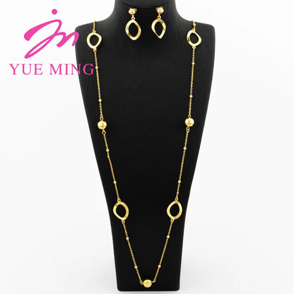 Gold Plated Long Chain for Women Trendy Statement Necklace Personality Collar Geometry Leaf Pendant Waist Chain Jewelry Accessor - YUEMING JEWELRY